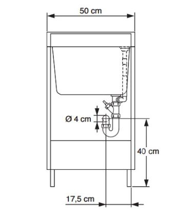 Geromin 7045SMARTL Cuve a'laver et base 45x50cm sans panier, blanc