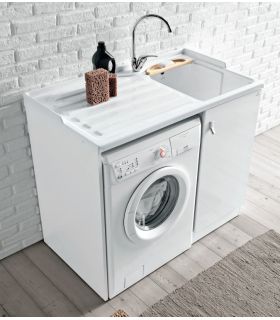 Mobile lavatoio da 130 cm con porta lavatrice, Geromin Smart SINISTRO