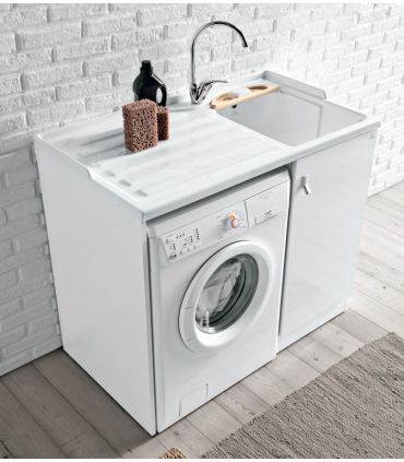 Mobile lavatoio da 130 cm con porta lavatrice, Geromin Smart SINISTRO