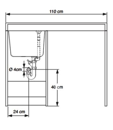 Washtub including furniture and vanity for washingmachine, Geromin collection Prima