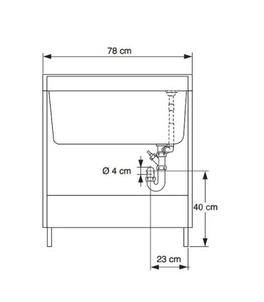 Geromin 7003PRIMACL lavatoio e base 2 ante 60x60cm con cesto, bianco