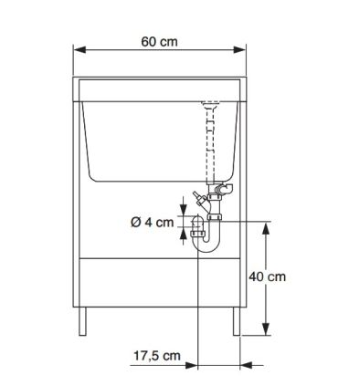 Geromin 7003PRIMACL lavatoio e base 2 ante 60x60cm con cesto, bianco