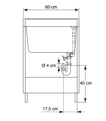 Geromin 7005PRIMACL lavatoio e base 2 ante 50x60cm con cesto, bianco