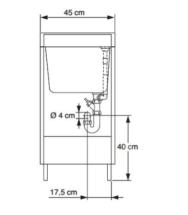 PRIMA LAVAT.45X50 C/CESTO ASSE/PVC