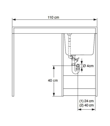 Geromin 7009PRIMAS lavatoio e base 60x110cm senza cesto, bianco