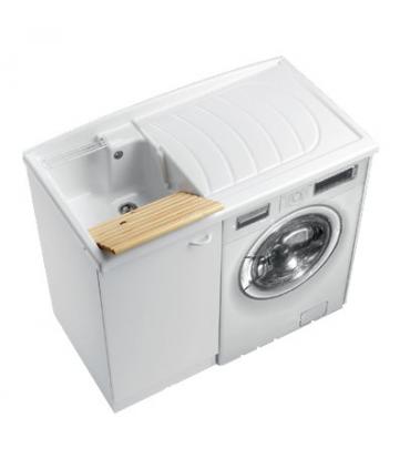 Mobile lavatoio con porta lavatrice, Geromin Prima con asse bianco DESTRO