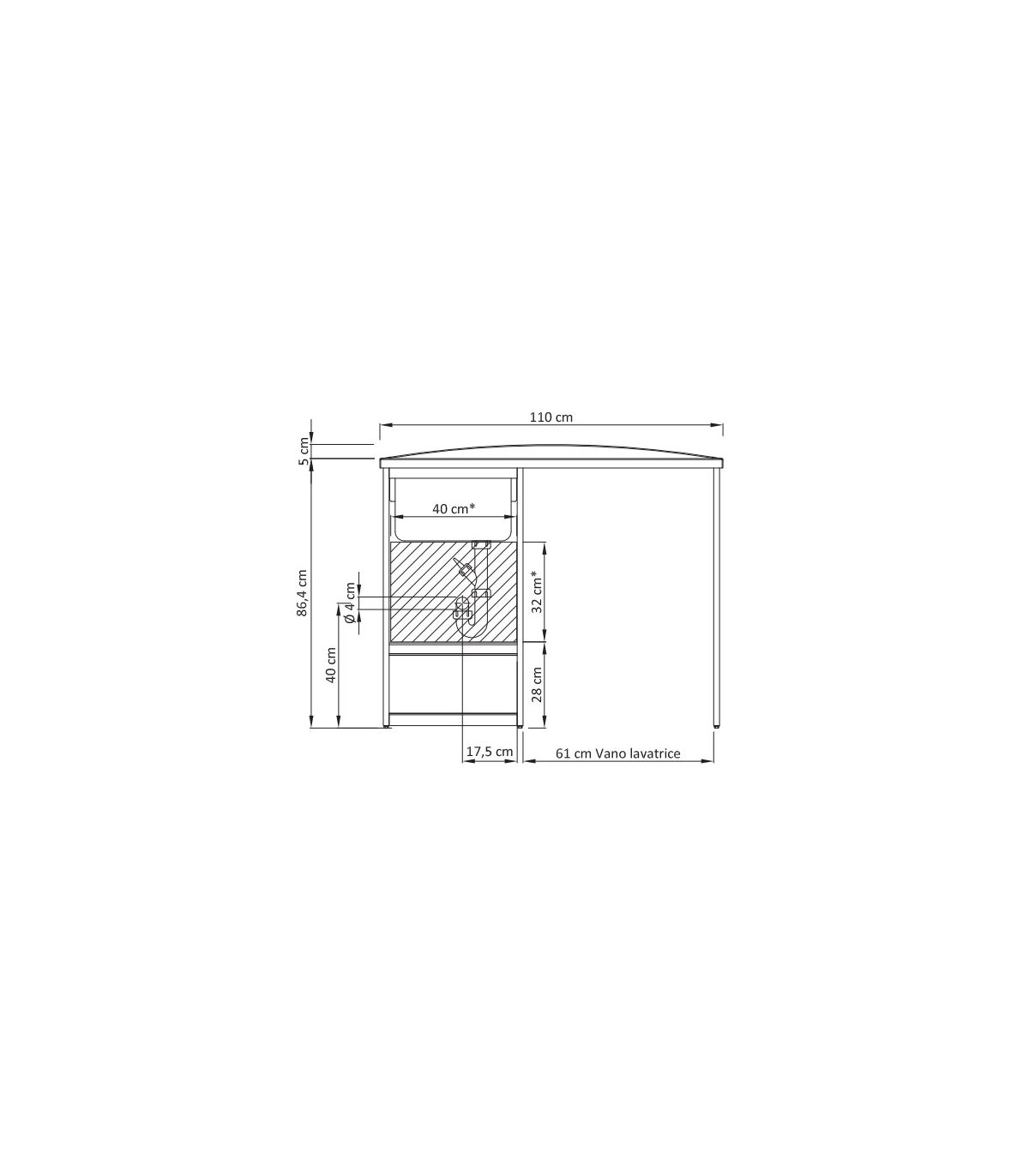 Cuve a'laver avec Meuble et porte machine a' laver, Geromin