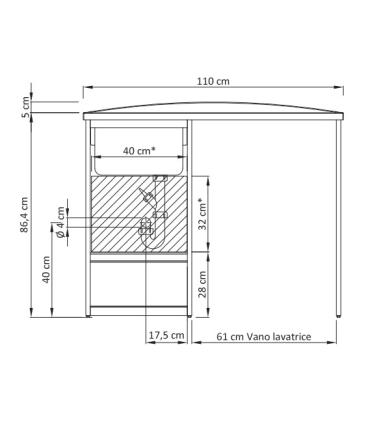 Cuve a'laver avec Meuble et porte machine a' laver, Geromin collection Forte