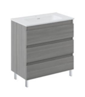 Unit with ceramic washbasin and Cosmic B-Best 3-drawer mirror