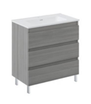 Unit with ceramic washbasin and Cosmic B-Best 3-drawer mirror