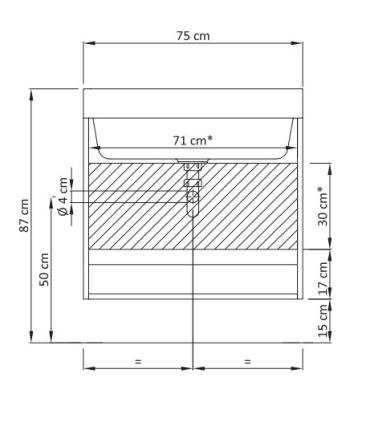 Mobile lavatoio Geromin Round RN76 con 2 ante 60x75cm, bianco