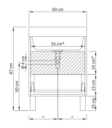 Mobile lavatoio con 1 cassettone sospeso, Geromin Round