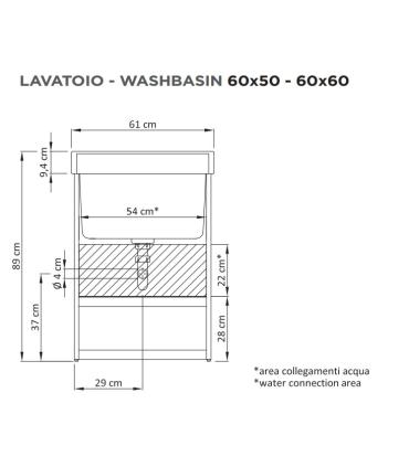 Mobile lavatoio da esterno Geromin Bijoux 2 ante a pavimento