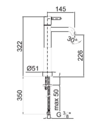 Mitigeur haut pour lavabo Fantini collection Nostromo