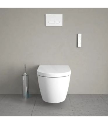 Wc multifunzione Duravit Sensowash Starck F Plus con placca Durasystem in  vetro bianco