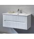 Complete bathroom cabinet with 2 drawers and sink with ceramic top.