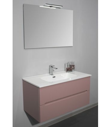 Mobile bagno completo M'amo due cassetti, specchio rettangolare e faretto