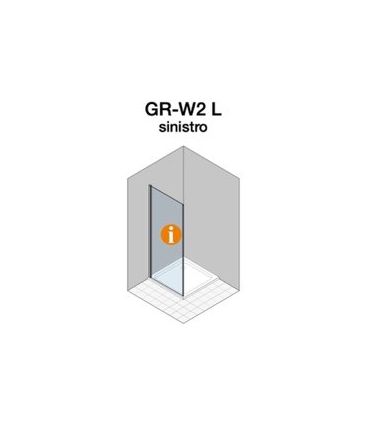 Côté fixe pour cabine de douche d'angle Duka Gallery GR-W2 L gauche