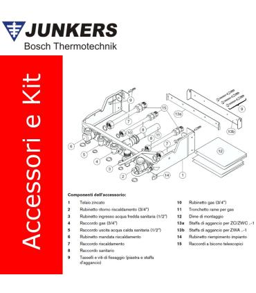 Kit piastra allacciamento orizzontale Junkers 893/18 7719003231