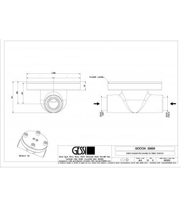 Corps caché série Gessi Goccia misc. lavabo au sol code 33629