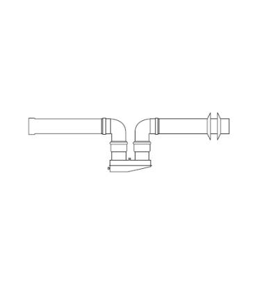 Kit double evacuator 80/80 with ending for Semiatek/Opalia