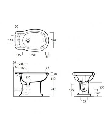 Bidet au sol monotrou, Simas Lante