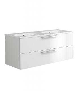 Armoire salle de bain double lavabo suspendu avec base a 2 tiroirs