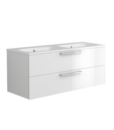 Armoire salle de bain double lavabo suspendu avec base a 2 tiroirs