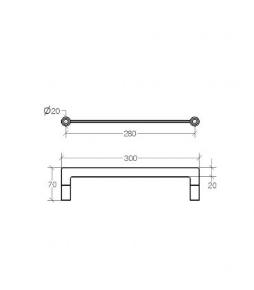 Porta salviette lineare Lineabeta Strika inox lucido art.52957