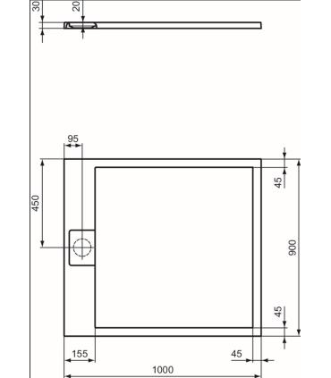 Ideal Standard Ultra Flat I.Life rectangular stone effect shower tray