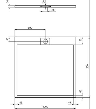 Piatto doccia effetto pietra  Ideal Standard Ultra Flat I.Life rettangolare Ideal Standard