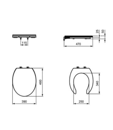 Maia J4986 Plasticized Wooden SeatIdeal Standard