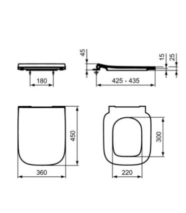 Siège I.Life B slim avec fixation rapide Ideal Standard