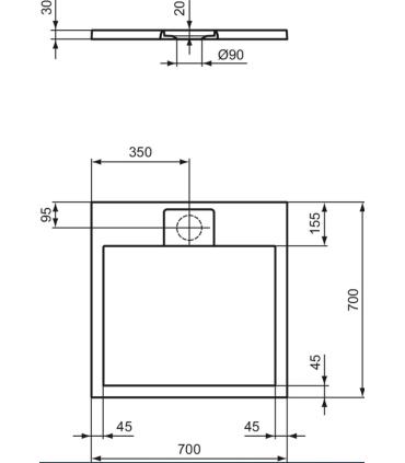 Ideal Standard Ultra Flat I.Life square stone effect shower tray