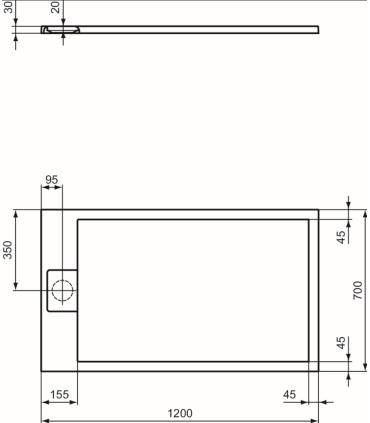 Receveur de douche rectangulaire effet pierre Ideal Standard Ultra Flat I.Life