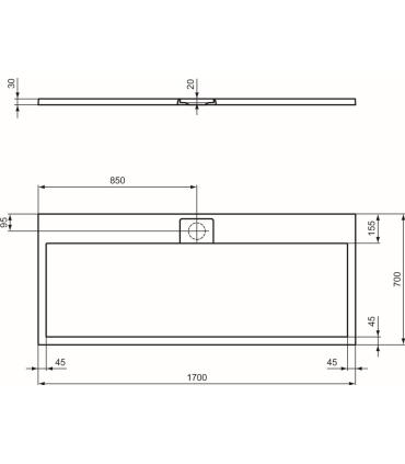 Receveur de douche rectangulaire effet pierre Ideal Standard Ultra Flat I.Life