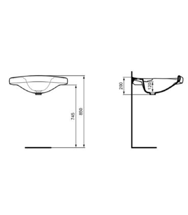 Lavabo Ergonomique Atlantis T4728 67X60 Ideal Standard