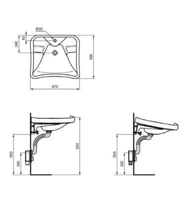 Atlantis T4728 Lavabo Ergonomico 67X60 Ideal Standard