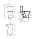 Cistern with double flow battery Eurovit side entry Ideal Standard