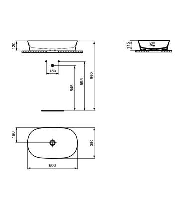 Vasque à poser ovale Ideal Standard Ipalyss E1396