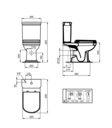 Cassetta con batteria doppio flusso Calla entrata bassaIdeal Standard