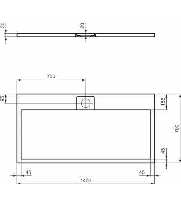 Ideal Standard Ultra Flat I.Life rectangular stone effect shower tray