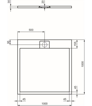 Piatto doccia effetto pietra  Ideal Standard Ultra Flat I.Life quadrato Ideal Standard