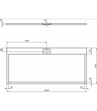 Piatto doccia effetto pietra  Ideal Standard Ultra Flat I.Life rettangolare Ideal Standard