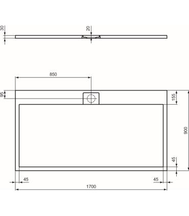 Piatto doccia effetto pietra  Ideal Standard Ultra Flat I.Life rettangolare Ideal Standard