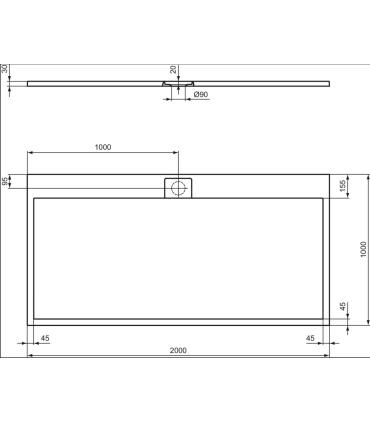 Receveur de douche rectangulaire effet pierre Ideal Standard Ultra Flat I.Life