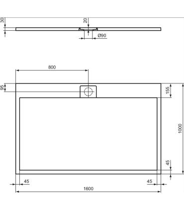 Piatto doccia effetto pietra  Ideal Standard Ultra Flat I.Life rettangolare Ideal Standard