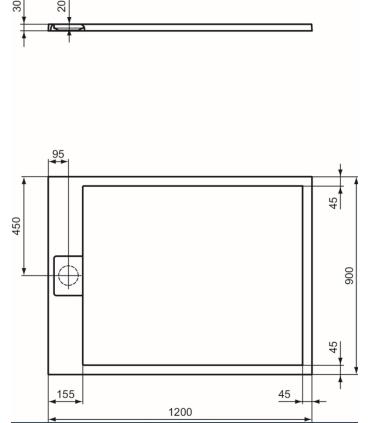 Piatto doccia effetto pietra  Ideal Standard Ultra Flat I.Life rettangolare Ideal Standard