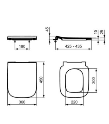 Siège I.Life B slim avec fixation rapide Ideal Standard