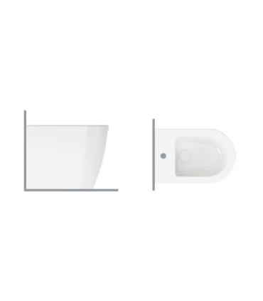 Hatria FUTURA Y9B7 series floor-standing bidet flush with the wall single hole